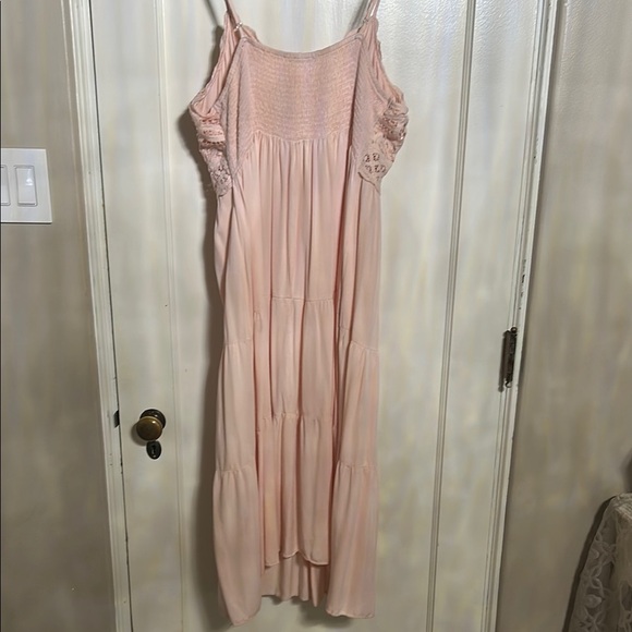 Pink Pleated Sundress with Spaghetti Straps - Picture 3 of 3